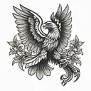albanian eagle flying tattoo design idea