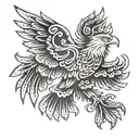 albanian eagle flying tattoo design idea