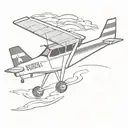 Cessna 152 with cowboyhat and Texas flag on tail  tattoo design idea