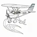 Cessna 152 with cowboyhat and Texas flag on tail  tattoo design idea