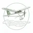 Cessna 152 with cowboyhat and Texas flag on tail  tattoo design idea