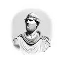 roman bust with a snake tattoo design idea