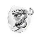 roman bust with a snake tattoo design idea