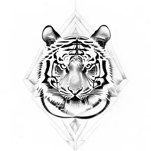 Greek Mythology and tiger tattoo design idea
