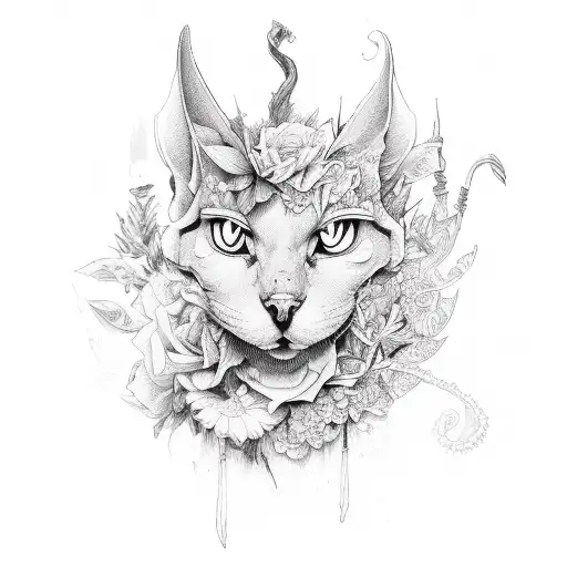 witchy, floral, sleeve tattoo design idea
