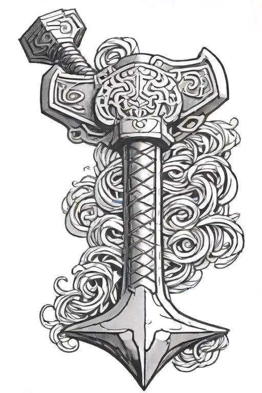 thor hammer tattoo design idea