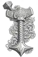 thor hammer tattoo design idea