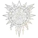 shining ancient totem around a star tattoo design idea