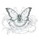 butterfly dissolving into eye tattoo design idea