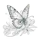 butterfly dissolving into eye tattoo design idea