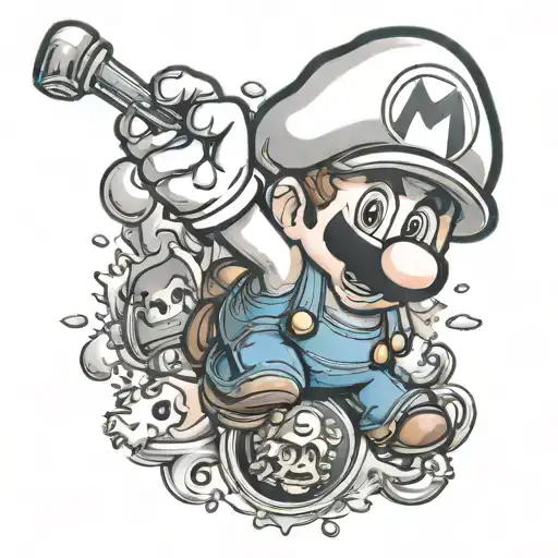 super mario fan club tattoo design idea