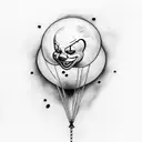 pennywise with ballons tattoo design idea