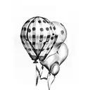 pennywise with ballons tattoo design idea