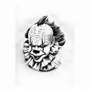pennywise with ballons tattoo design idea