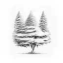 Lebanese cedar tree with crusafix  tattoo design idea