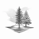 Lebanese cedar tree with crusafix  tattoo design idea