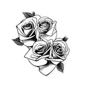 Skeleton hand holding roses tattoo design idea