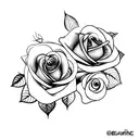 Skeleton hand holding roses tattoo design idea