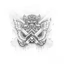 russian letters tattoo design idea