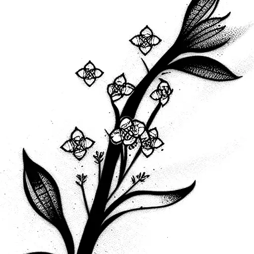 Tattoo for collarbone, so a linear tattoo of the flower speedwell. it should be a little feminine  tattoo design idea