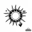 sunshine and 1234 tattoo design idea