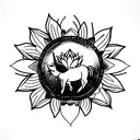 Lotus Flower rainbow unicorn tattoo design idea