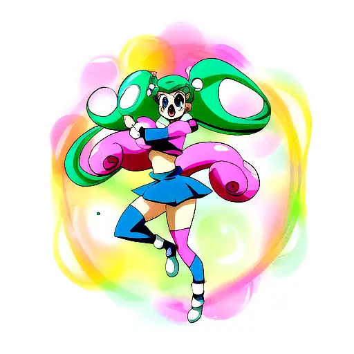 powerpuff bubbles tattoo design idea