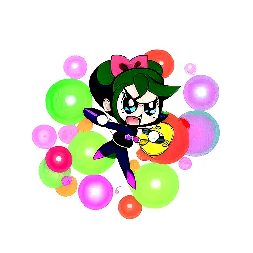 powerpuff bubbles tattoo design idea