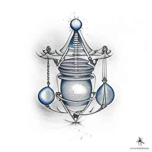 scales balancing life and time  tattoo design idea
