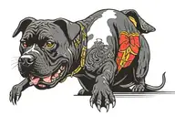 black staffy tattoo design idea