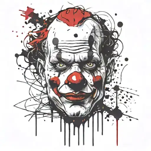 clown face tattoo design idea