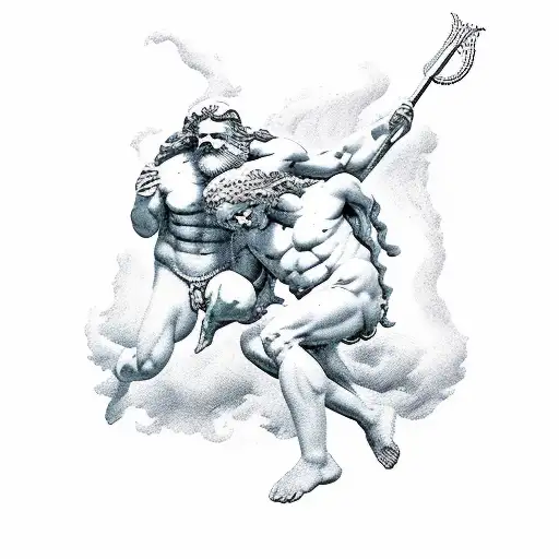 zeus and poseidon tattoo design idea