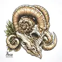 aries ram skull tattoo design idea