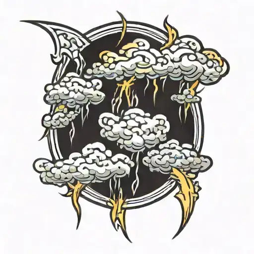 thunderstorms lightning rain  tattoo design idea