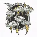 thunderstorms lightning rain  tattoo design idea