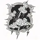 thunderstorms lightning rain  tattoo design idea