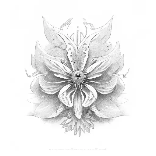angel clematis tattoo design idea