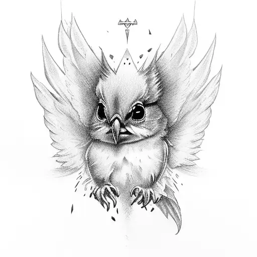 angel cardinal flowers tattoo design idea