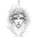 angel clematis tattoo design idea