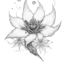 angel clematis tattoo design idea