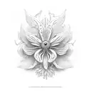 angel clematis tattoo design idea