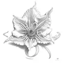 angel clematis tattoo design idea