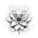 angel clematis tattoo design idea