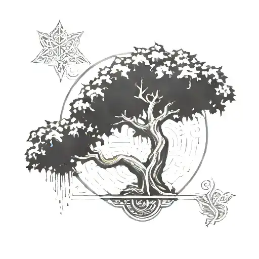 hustle grind money tree growing tattoo design idea