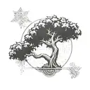 hustle grind money tree growing tattoo design idea