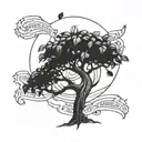 hustle grind money tree growing tattoo design idea