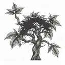 hustle grind money tree growing tattoo design idea