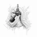 Jesus with Louis Vuitton tattoo design idea