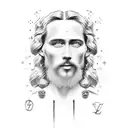 Jesus with Louis Vuitton tattoo design idea