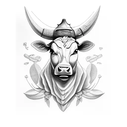 Cow and Preying Mantis tattoo design idea